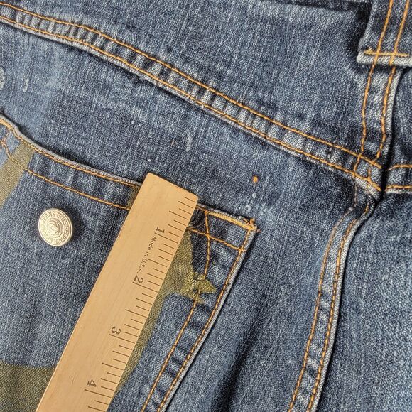 True Religion Jeans Mens Size 39 x 34 Straight Leg Blue Denim M242301H4 - Picture 14 of 16